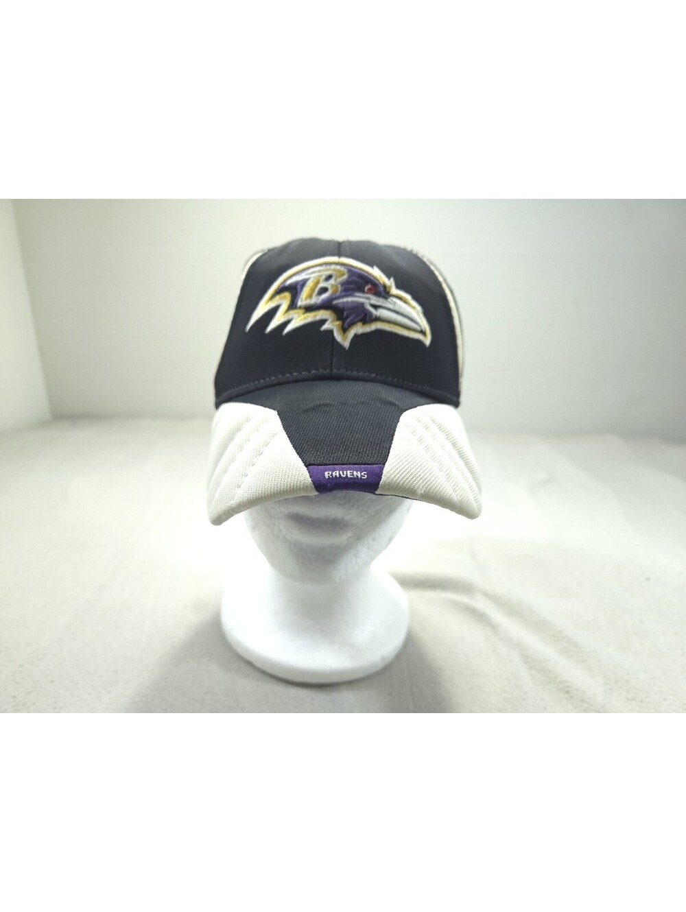 Baltimore Ravens Hat Mens OSFA Reebok NFL Equipment Black Quilted Brim Cap Y2K